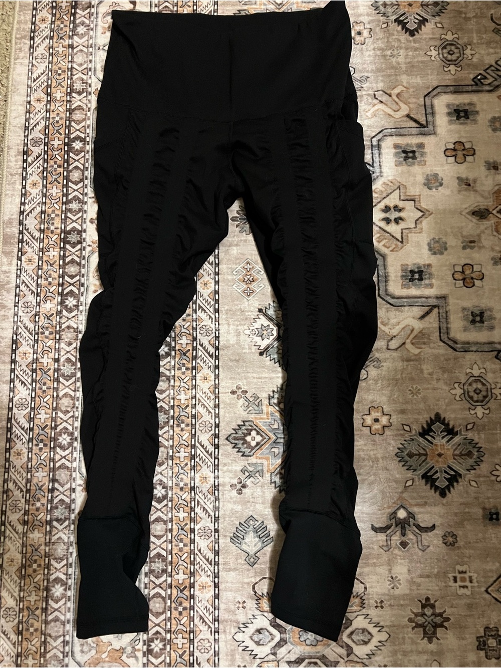 Sweetflexx Black Textured Compression Leggings | Size 10